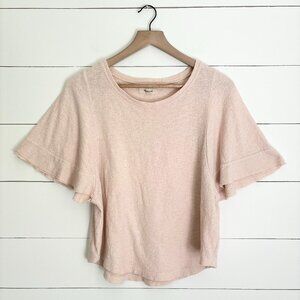 Madewell blush pink top with oversized wide sleeve size small